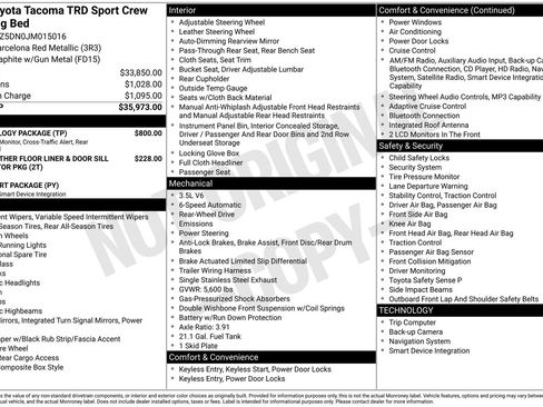 Used 2018 Toyota Tacoma TRD Sport w/ Technology Package RWD image 32