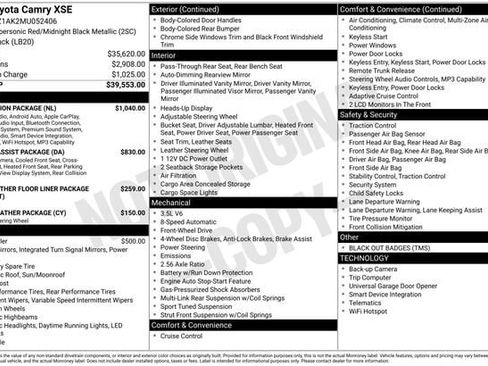 Used 2021 Toyota Camry XSE w/ Navigation Package FWD image 2