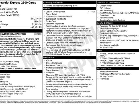 Used 2021 Chevrolet Express 2500 w/ Driver Convenience Package RWD image 17