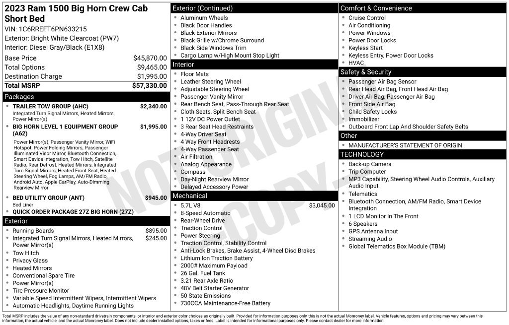 Used 2023 RAM 1500 Big Horn w/ Trailer Tow Group RWD image 5