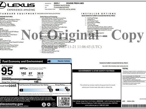 Used 2023 Lexus RZ 450e Premium w/ Technology Package AWD/4WD image 2