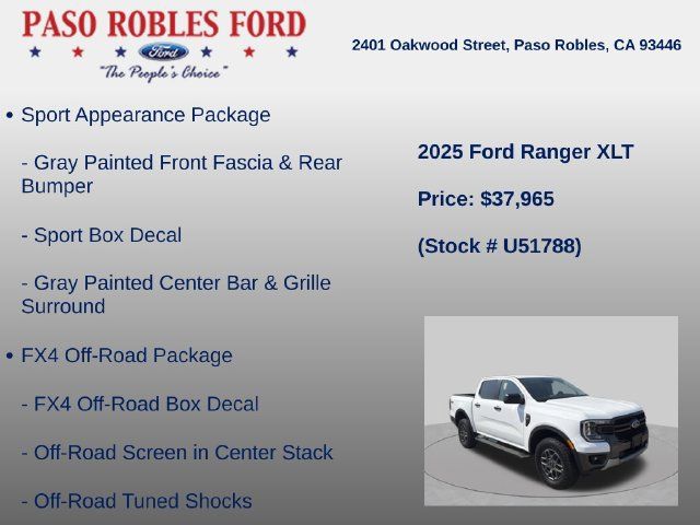 Used 2025 Ford Ranger XLT w/ FX4 Off-Road Package AWD/4WD image 6