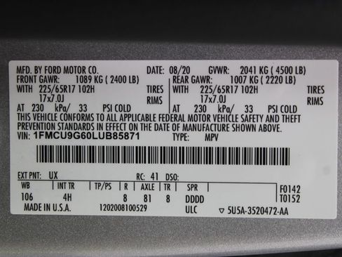 Used 2020 Ford Escape SE AWD/4WD image 64