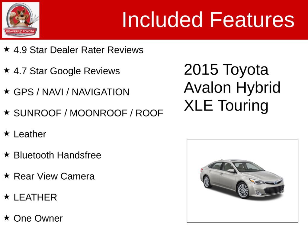 Used 2015 Toyota Avalon XLE Touring FWD image 4