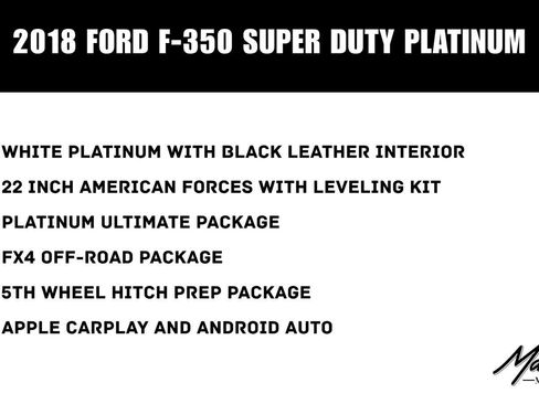 Used 2018 Ford F350 Platinum w/ Platinum Ultimate Package AWD/4WD image 2
