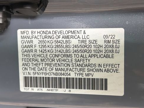Used 2022 Honda Pilot Sport image 38