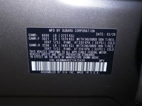 New 2026 Subaru Ascent Limited Bronze image 45