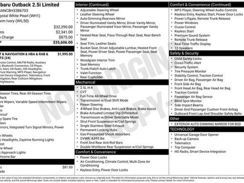 Used 2017 Subaru Outback 2.5i Limited image 1