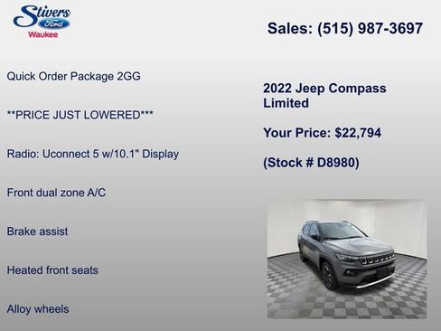Used 2022 Jeep Compass Limited AWD/4WD image 8