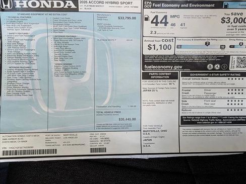 New 2026 Honda Accord Sport image 18
