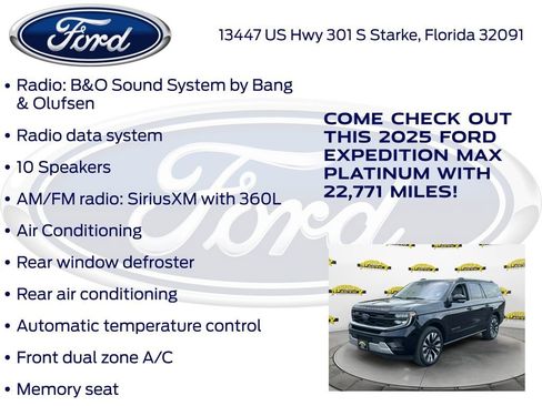 Certified 2025 Ford Expedition Max Platinum w/ Driver's Package AWD/4WD image 27