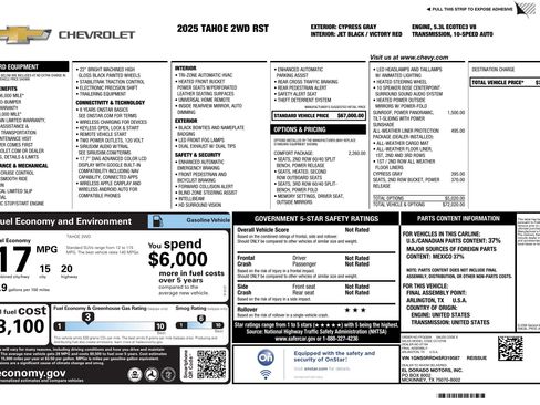Used 2025 Chevrolet Tahoe RST w/ Comfort Package image 2