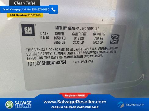Used 2016 Chevrolet Sonic LT FWD image 16
