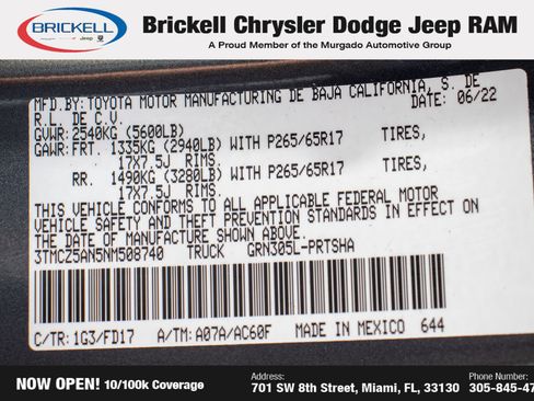 Used 2022 Toyota Tacoma TRD Sport w/ Technology Package image 33