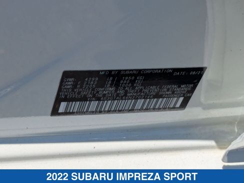 Certified 2022 Subaru Impreza 2.0i Sport AWD/4WD image 36