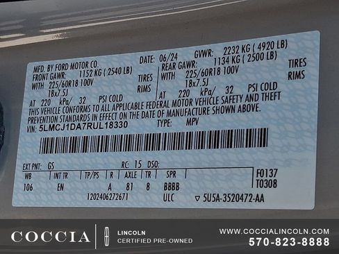 Certified 2024 Lincoln Corsair AWD image 28