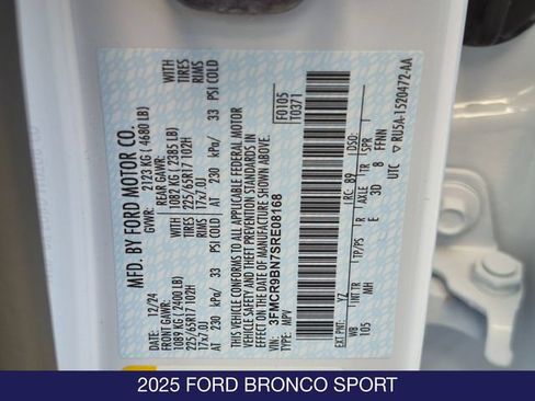 Certified 2025 Ford Bronco Sport Big Bend w/ Convenience Package AWD/4WD image 31