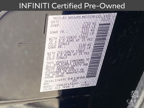 Certified 2026 INFINITI QX60 Sport AWD/4WD image 33