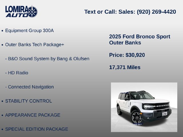 Used 2025 Ford Bronco Sport Outer Banks w/ Outer Banks Tech Package+ AWD/4WD image 8