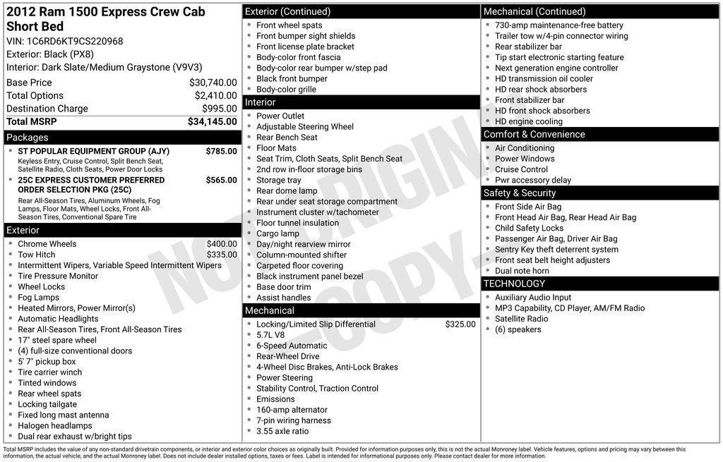 Used 2012 RAM 1500 Express w/ ST Popular Equipment Group RWD image 6