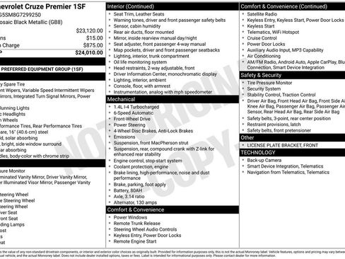 Used 2016 Chevrolet Cruze Premier FWD image 1