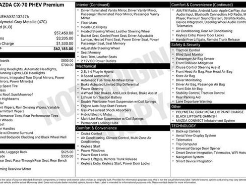 Certified 2025 MAZDA CX-70 Plug-In Hybrid w/ Premium Plus image 34