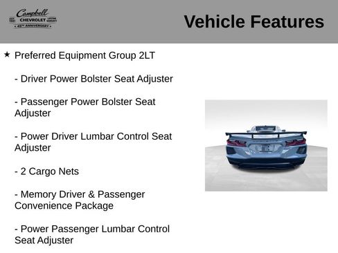 Used 2025 Chevrolet Corvette Stingray Preferred Conv w/ Z51 Performance Package RWD image 5