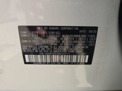 Certified 2021 Subaru Outback Touring XT AWD/4WD image 30