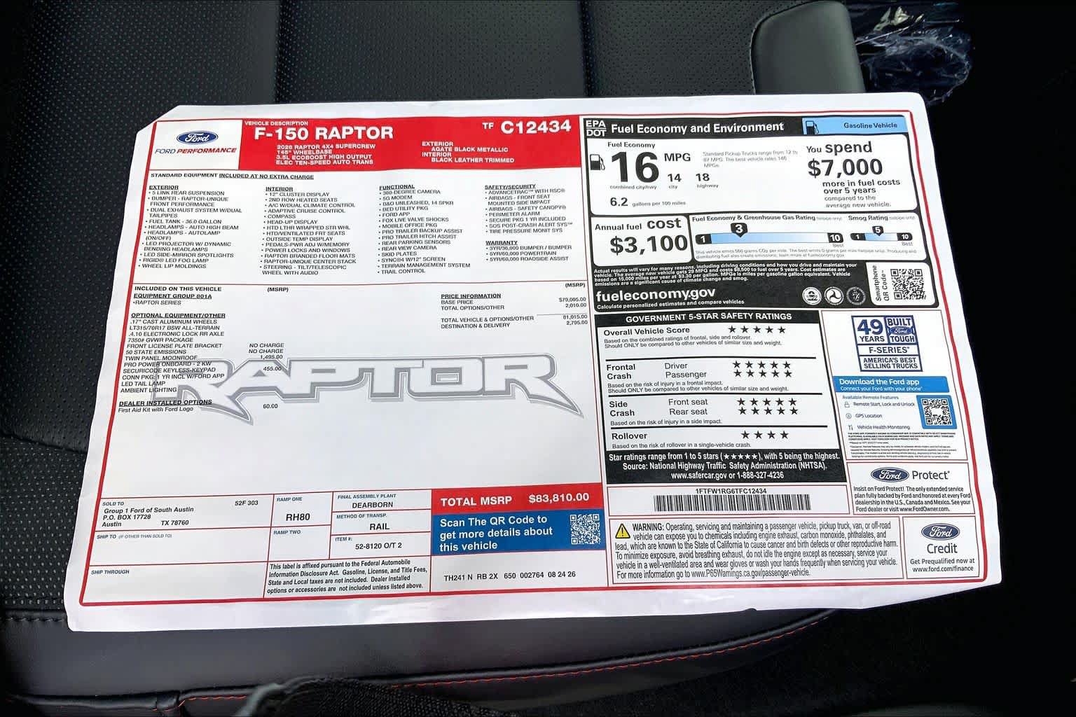 New 2026 Ford F150 Raptor AWD/4WD image 20
