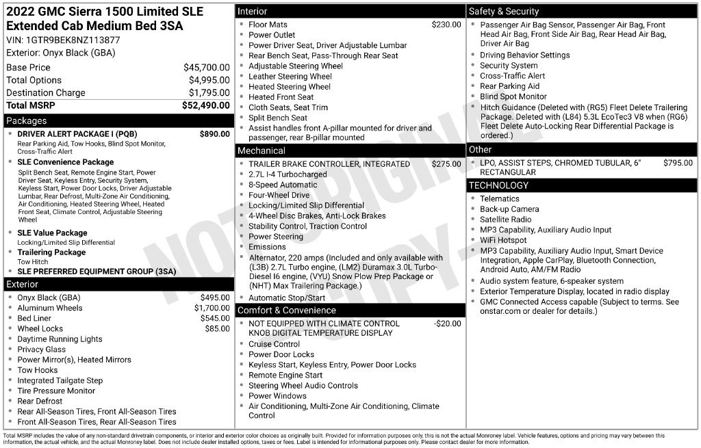 Used 2022 GMC Sierra 1500 SLE w/ Driver Alert Package I AWD/4WD image 7