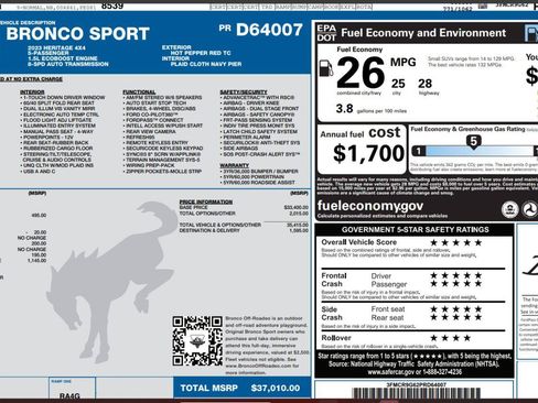 Certified 2023 Ford Bronco Sport Heritage w/ Heritage Convenience Package AWD/4WD image 4