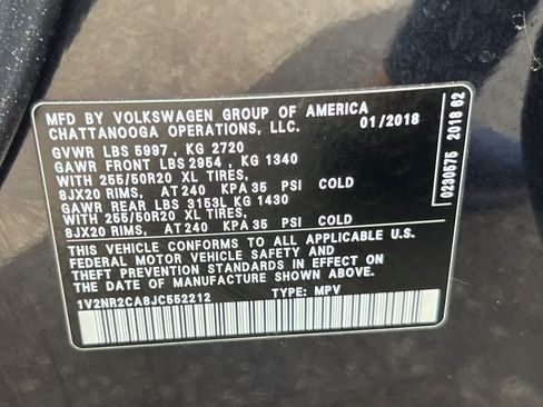 Used 2018 Volkswagen Atlas SEL Premium AWD/4WD image 36