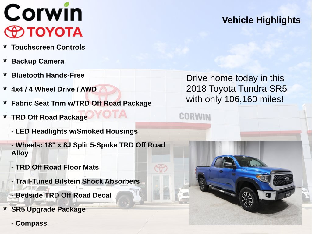 Used 2018 Toyota Tundra SR5 w/ TRD Off Road Package AWD/4WD image 7