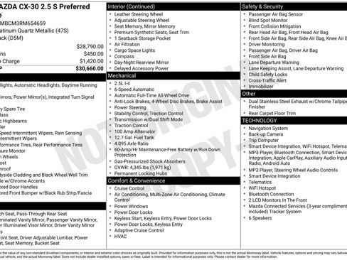 Used 2024 MAZDA CX-30 AWD 2.5 S w/ Preferred Package image 1