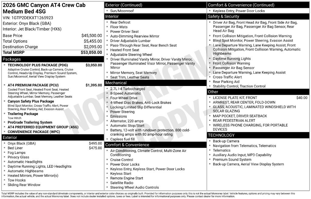 New 2026 GMC Canyon AT4 w/ Technology Plus Package AWD/4WD image 5