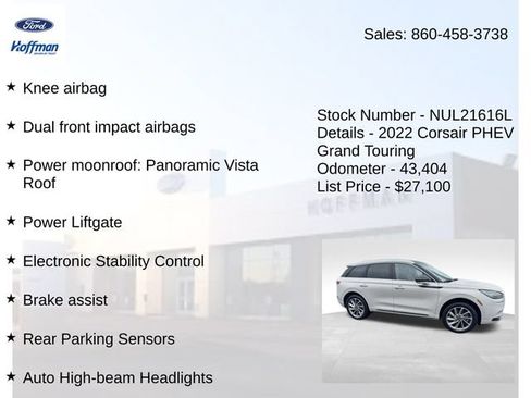 Certified 2022 Lincoln Corsair Grand Touring AWD/4WD image 30