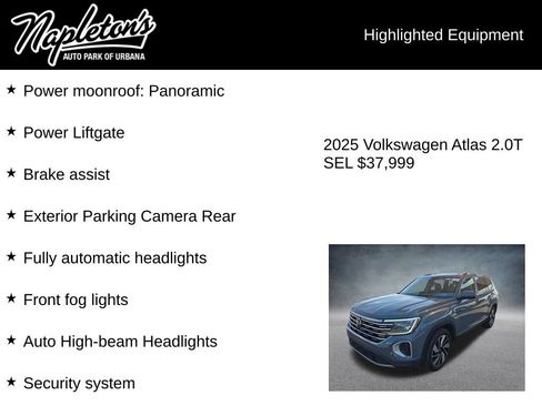 Used 2025 Volkswagen Atlas SEL AWD/4WD image 6