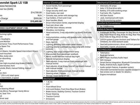 Used 2022 Chevrolet Spark LS FWD image 2