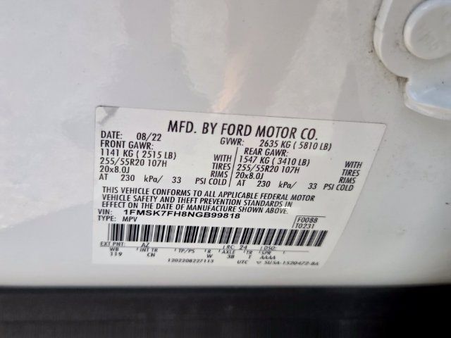 Used 2022 Ford Explorer Limited w/ Equipment Group 301A RWD image 21