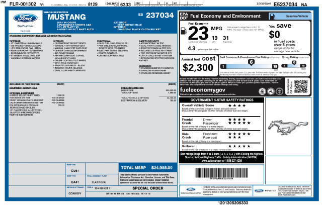 Used 2014 Ford Mustang Coupe w/ FP6 Appearance Package RWD image 19