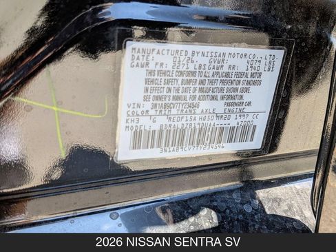 Used 2026 Nissan Sentra SV w/ Floor Mat Package FWD image 25