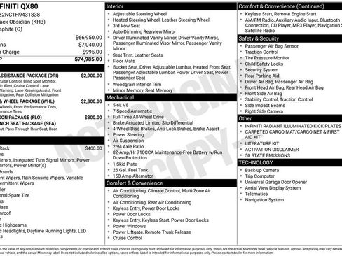 Used 2017 INFINITI QX80 4WD w/ Driver Assistance Package image 14