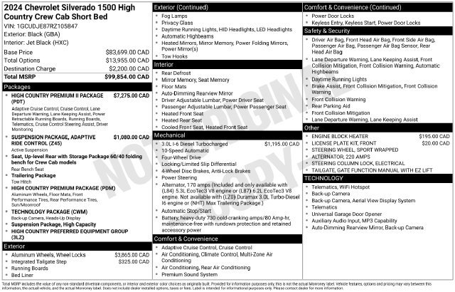 Used 2024 Chevrolet Silverado 1500 High Country AWD/4WD image 16