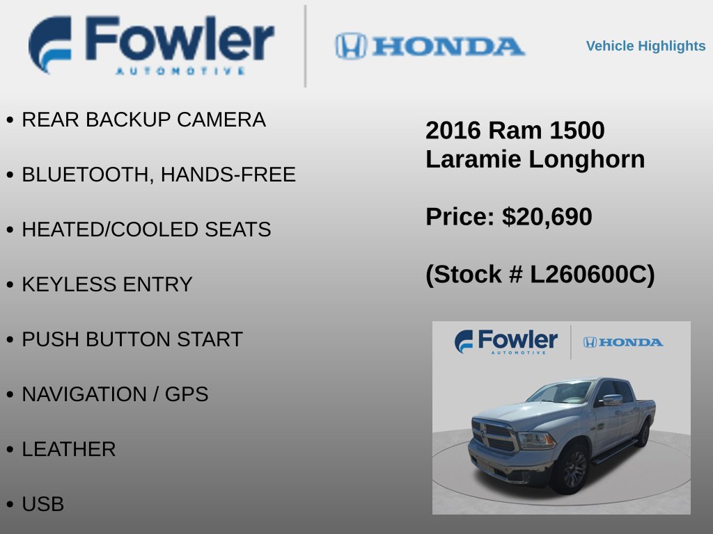 Used 2016 RAM 1500 Laramie Longhorn w/ Convenience Group AWD/4WD image 4