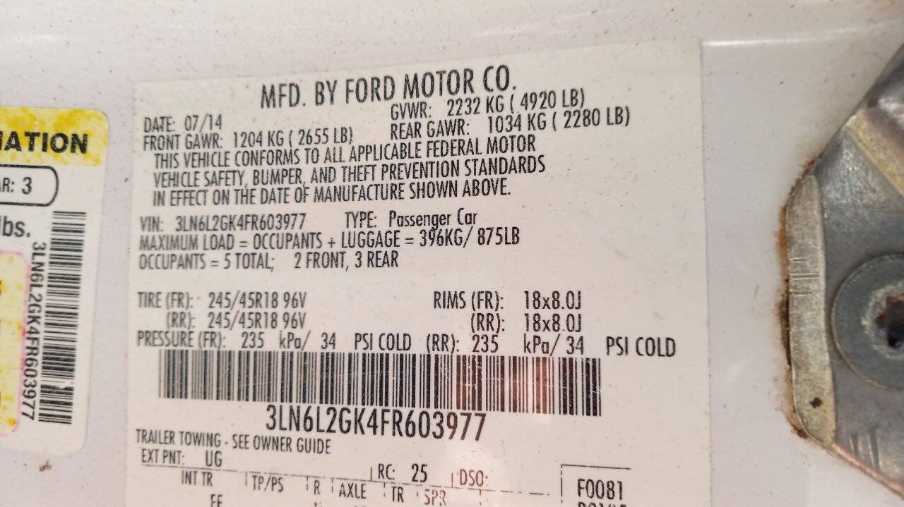 Used 2015 Lincoln MKZ w/ Equipment Group 101A Select FWD image 23
