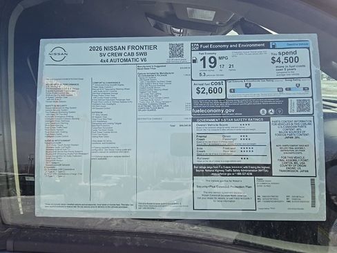 New 2026 Nissan Frontier SV w/ SV Convenience Package image 37