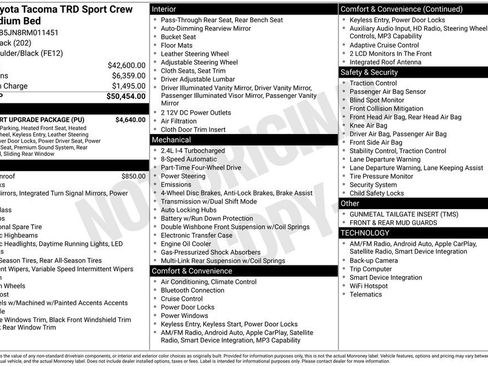 Used 2024 Toyota Tacoma TRD Sport w/ TRD Sport Upgrade Package AWD/4WD image 6