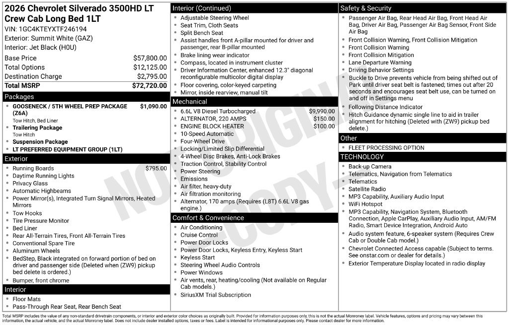 Used 2026 Chevrolet Silverado 3500 LT AWD/4WD image 6