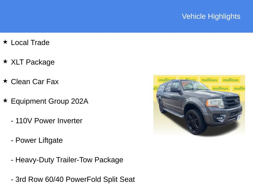 Used 2016 Ford Expedition EL XLT w/ Equipment Group 202A RWD image 9