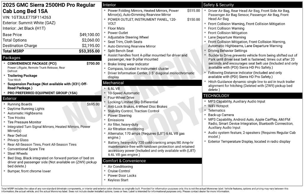 Used 2025 GMC Sierra 2500 Pro w/ Convenience Package AWD/4WD image 18